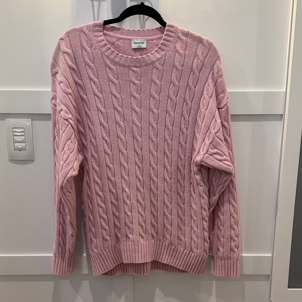 Sunday Best Pink Cable Knit Sweater